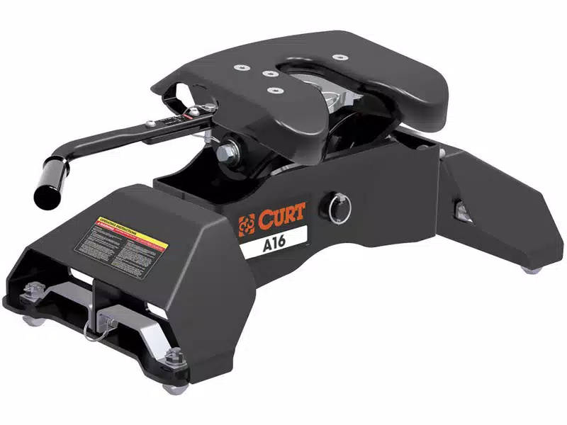 The Curt A16 sliding 5th wheel hitch has a rounded, interlocking, two-piece jaw that inhibits rattle and movement by securely wrapping around your trailer's king pin, making an easier hookup and a safer, quieter ride.